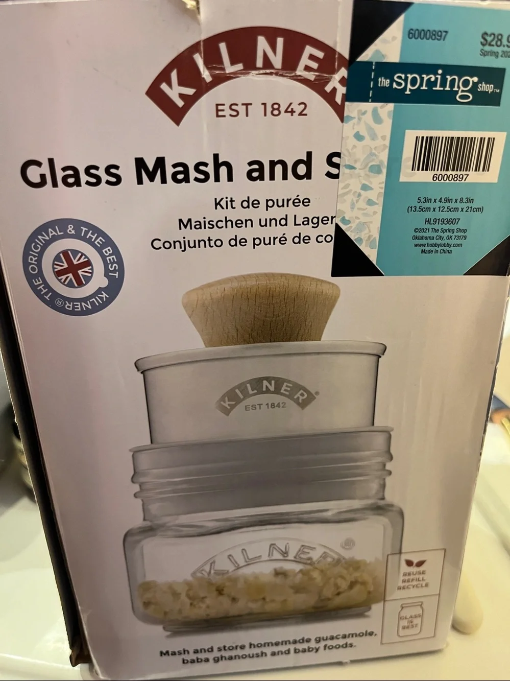 New Kliner Glass Mash and Store Set.    Store homemade baby food or guacamole.